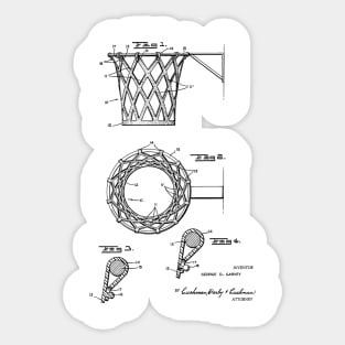 Basketball Net Vintage Patent Hand Drawing Sticker